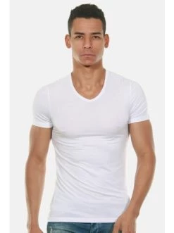 Besorgen 👏 Shirts & Longsleeves Doreanse T-Shirt V-Ausschnitt In Weiss Günstig Kaufen 😀